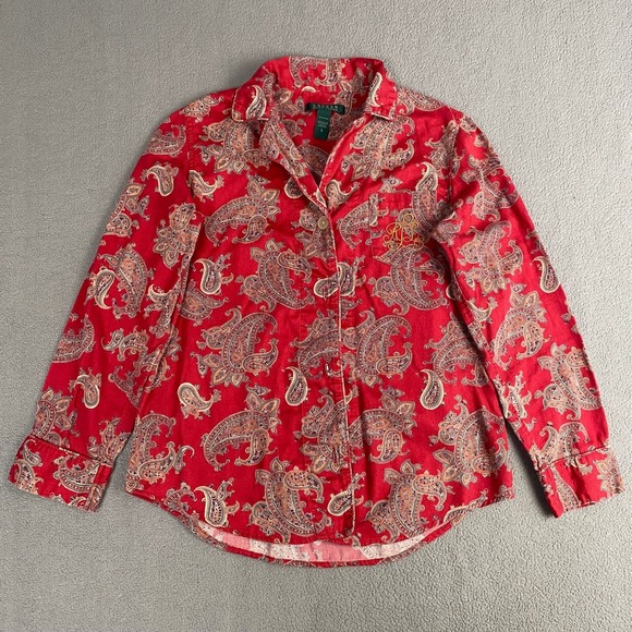 Lauren Ralph Lauren Other - Lauren Ralph Lauren‎ Women's size S Red Paisley Button Up Pajama Top